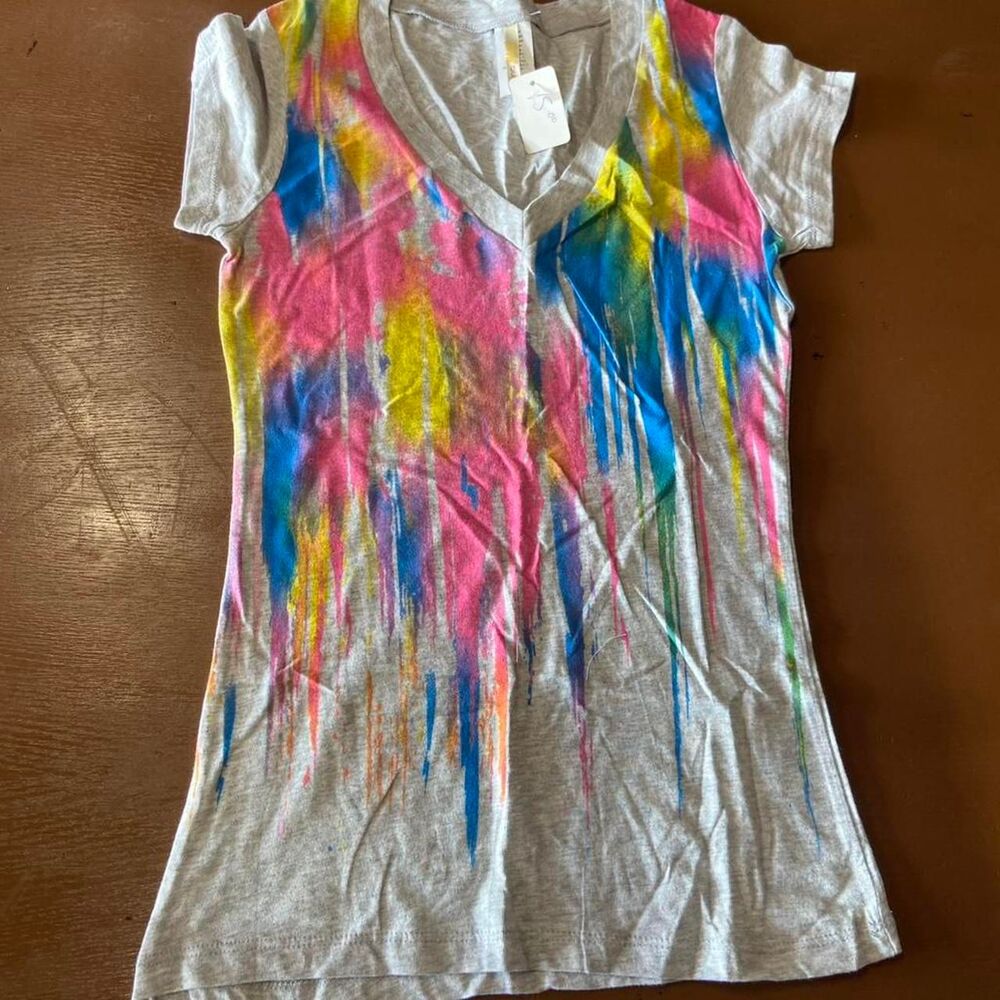 Grey tie-dye T-Shirt V-Neck